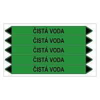 Značení potrubí, čistá voda,5 ks, 150 × 12 mm